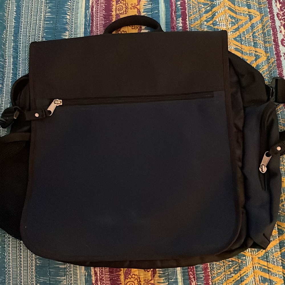 Blue Black Messenger bag / laptop bag over the shoulder
